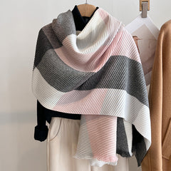 Womens Multicolor Crinkled Cashmere All-Match Shawl