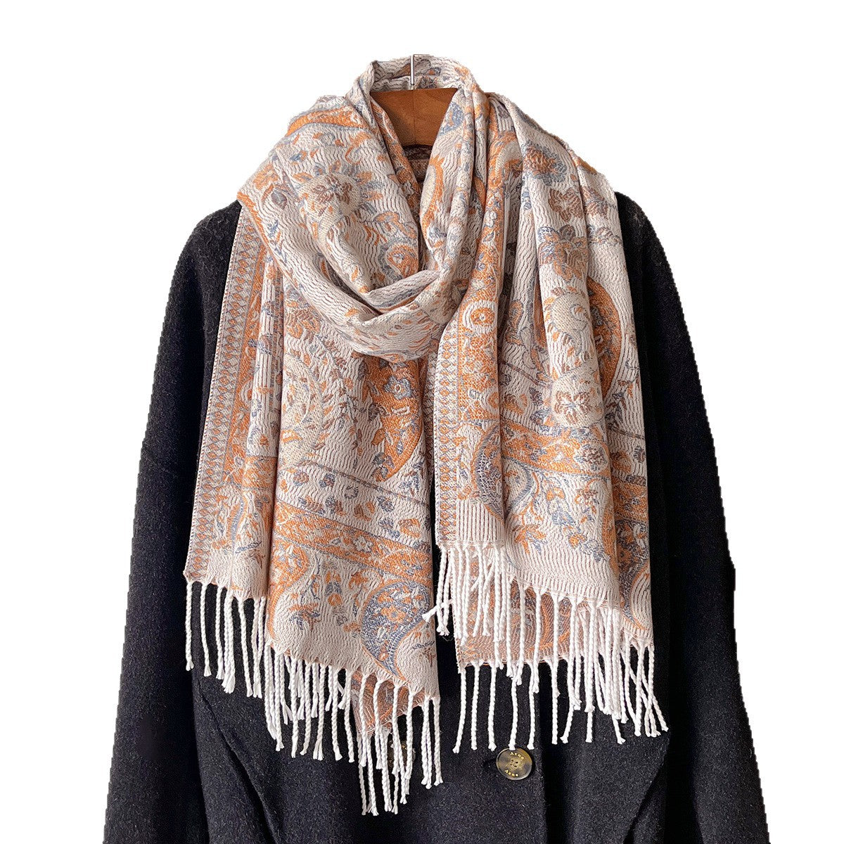 Thickened Warm Tasseled Cloak Womens Neck Warmer