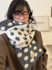 Sophisticated Contrasting Polka-Dot Scarf For Women