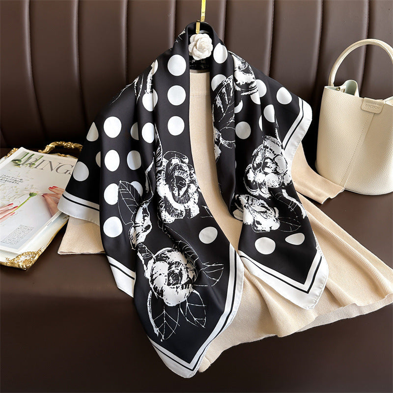 Womens Floral Color-Block Sun-Protective ShawlHijab