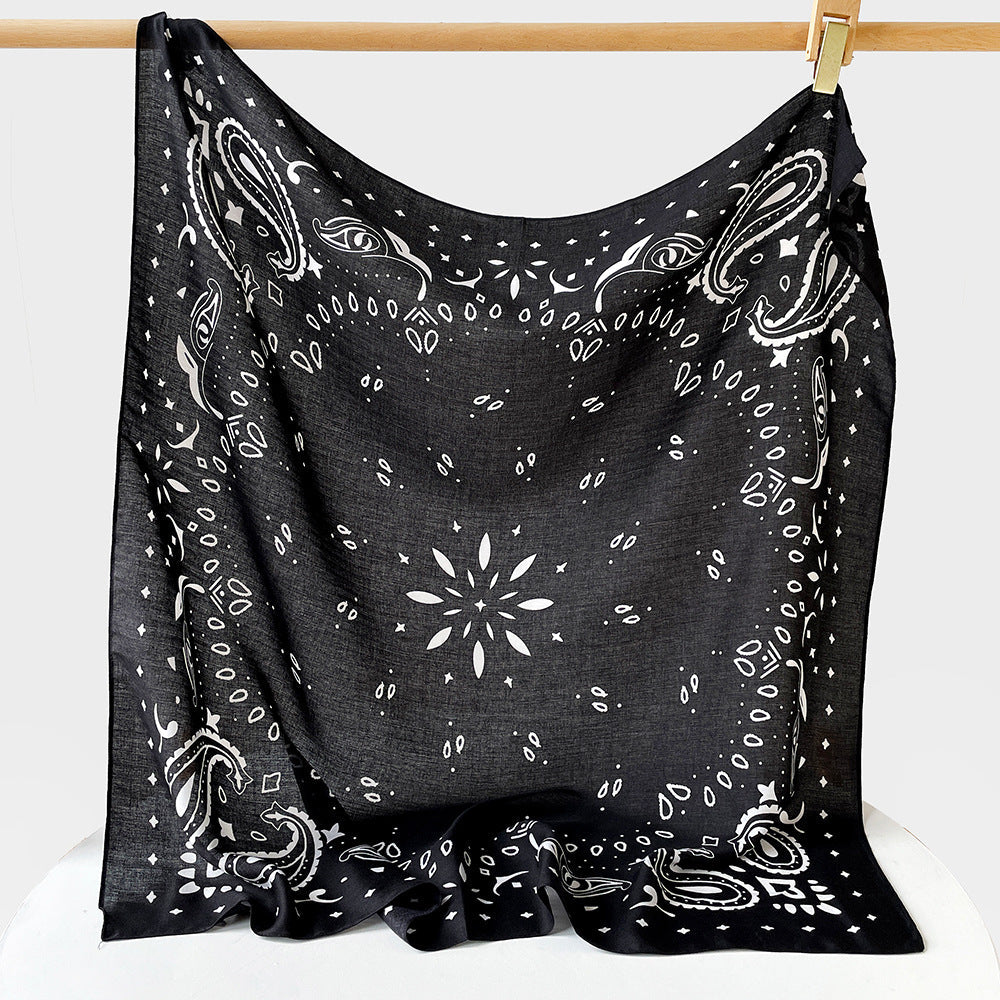 Cashew Flower Silk Scarf Square Handkerchief High-End Paisley Large Scarf