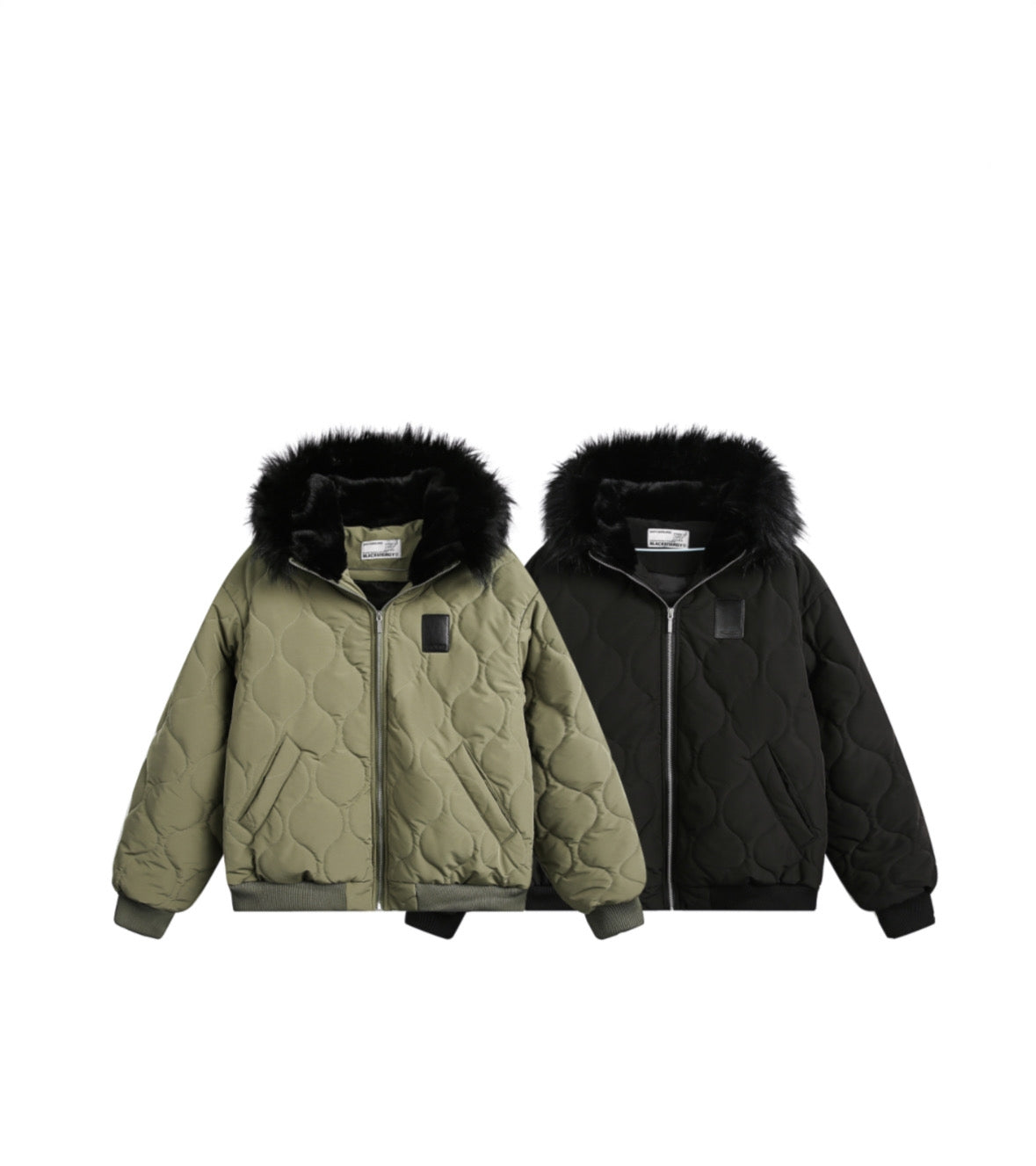 American Retro Rhombus Fur Collar Cotton Cardigan Hooded Cotton Jacket