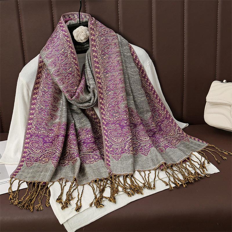 Womens AutumnWinter Faux Cashmere Shawl Cozy Wrap Scarf For Warmth