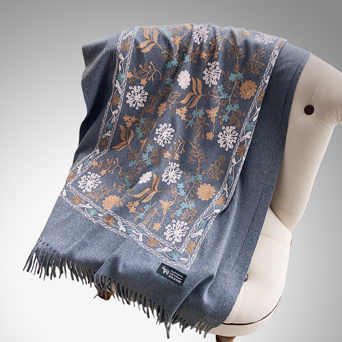 Korean-style Hand-embroidered Scarf