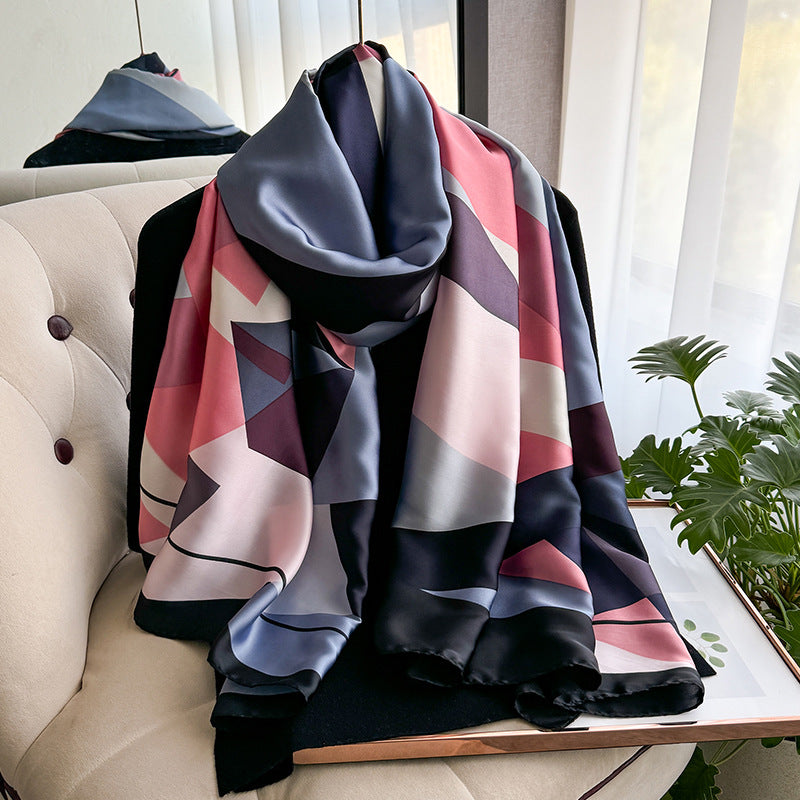 New Silk-look Scarflong Style For Vacation And Sun Protection