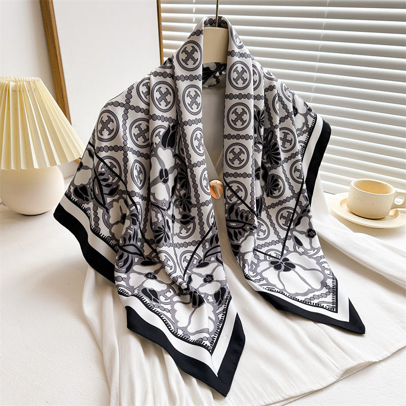 Womens Floral Color-Block Sun-Protective ShawlHijab