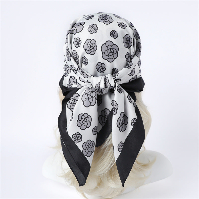 Womens Floral Color-Block Sun-Protective ShawlHijab
