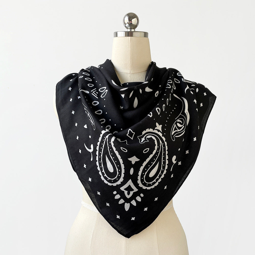 Cashew Flower Silk Scarf Square Handkerchief High-End Paisley Large Scarf