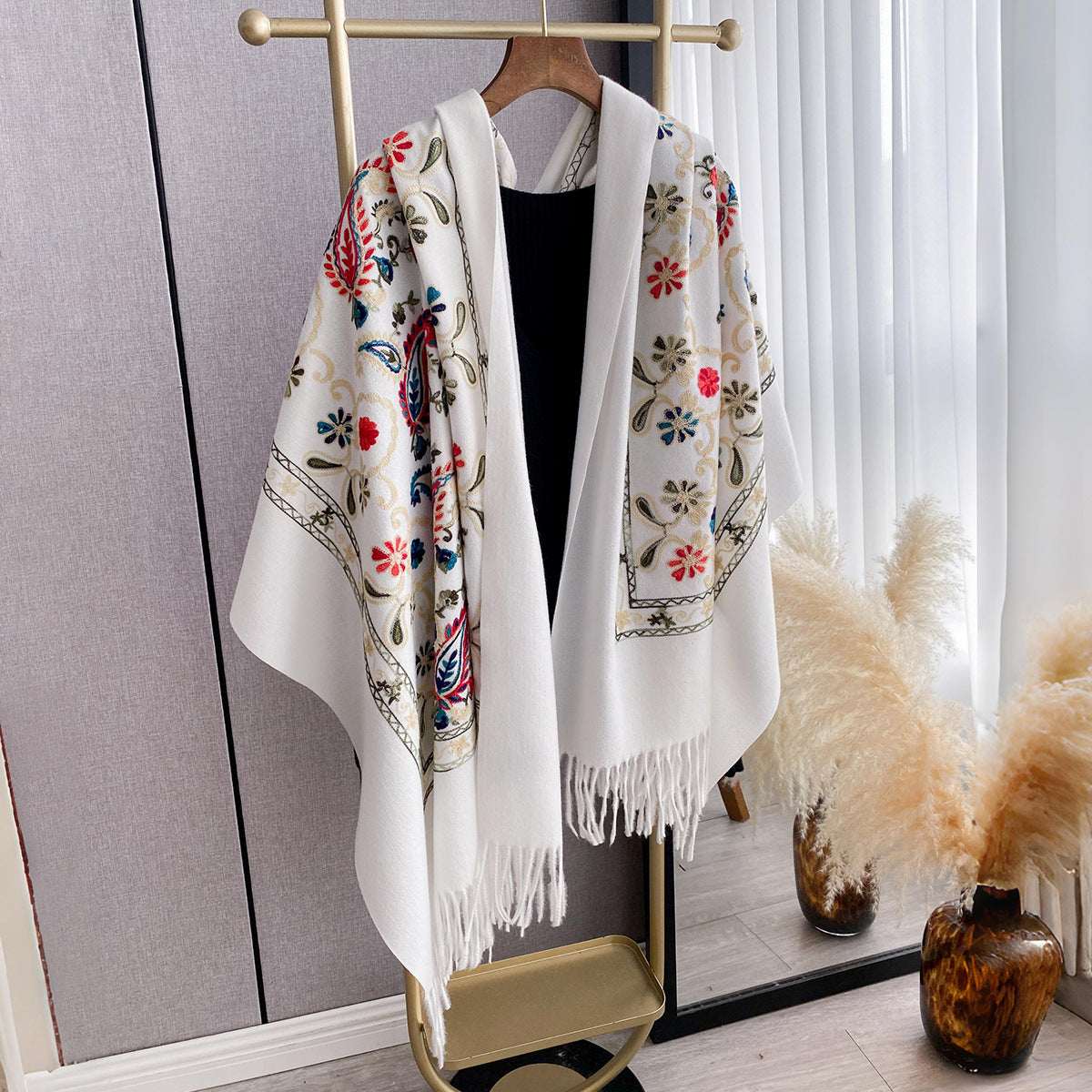 Stylish Minimalist Ethnic Inspired Thermal Scarf For Women