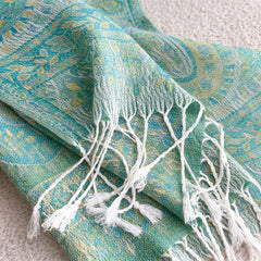 Vintage Cashew Jacquard Faux Cashmere Shawl Scarf For Women